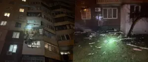 Российский дрон попал прямо в балкон многоэтажки в Одессе