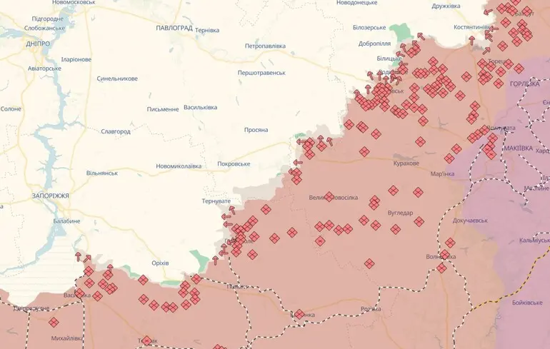 Олександрівський напрямок — трикутник на межі Донецької, Дніпропетровської та Запорізької областей. Попри заяви Генштабу, на картах DeepState значного прориву не зафіксовано