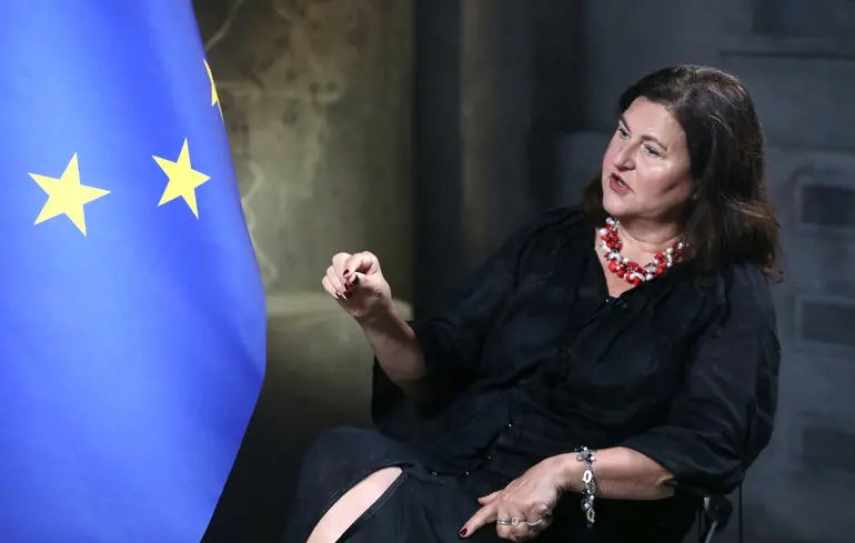 Посол ЕС в Украине Катарина Матернова дает интервью в Киеве, Украина, 27 августа 2024 года