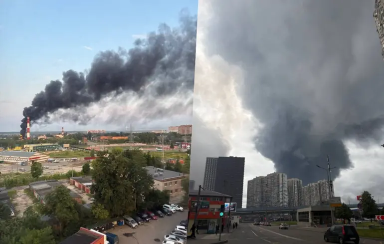 Сотні дронів атакували Московську область: у Чехові горять два заводи