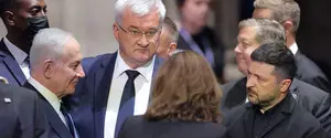 Зеленский и Нетаньяху провели первую за три года личную беседу на похоронах Грема