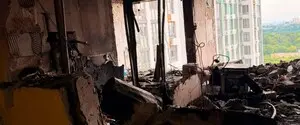 Из-за утренней атаки дронов на Киев загорелась 16-этажка и пострадали люди