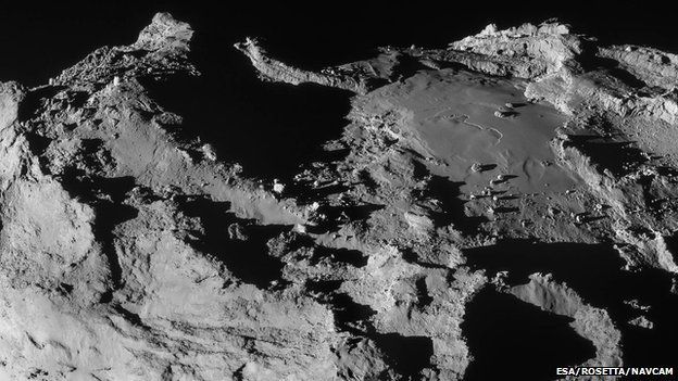 Викид стався в цьому районі поверхні комети