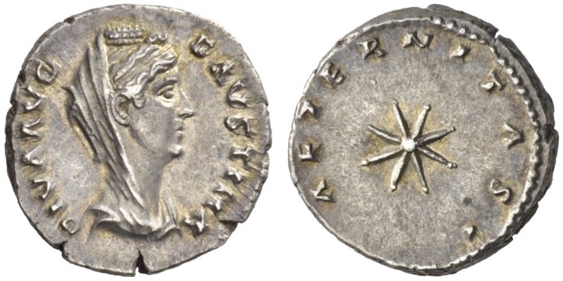 Денарій, присвячений Фаустіні-Старшій, 141 р. Денарій, присвячений Фаустіні-Старшій, 141 р.