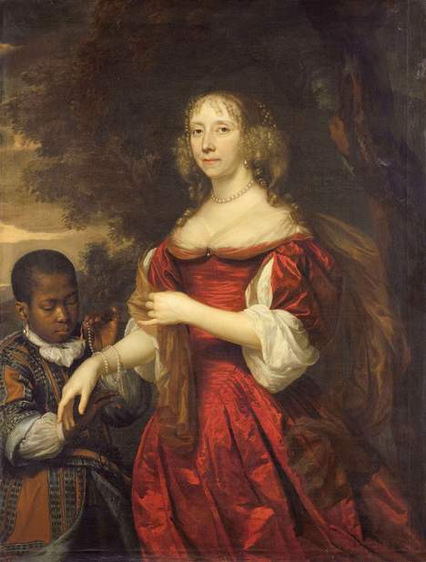 Портрет дружини адмірала Корнеліса Мартензона Тромпа з темношкірим слугою, 1667 рік