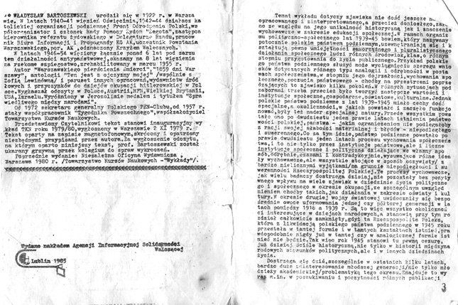 Первые страницы издания «Drugi obieg» Первые страницы издания «Drugi obieg»