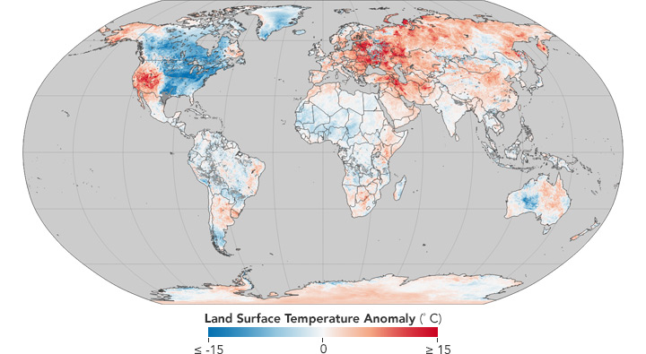 NASA опубликовало карту мира с температурными аномалиями - ZN.ua