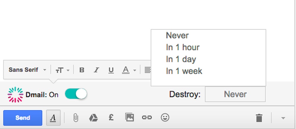 Таймер самознищення листа Таймер самознищення листа