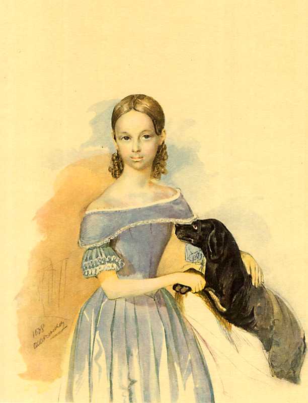 Портрет девушки с собакой