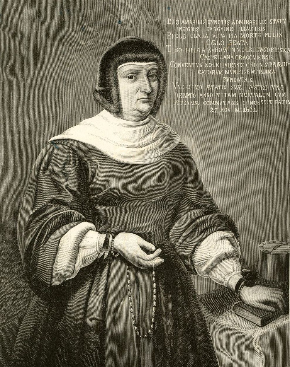 Портрет Софії Теофіли Собеської (Данилович). Гравюра невідомого художника, після 1652 р. Портрет Софії Теофіли Собеської (Данилович). Гравюра невідомого художника, після 1652 р.