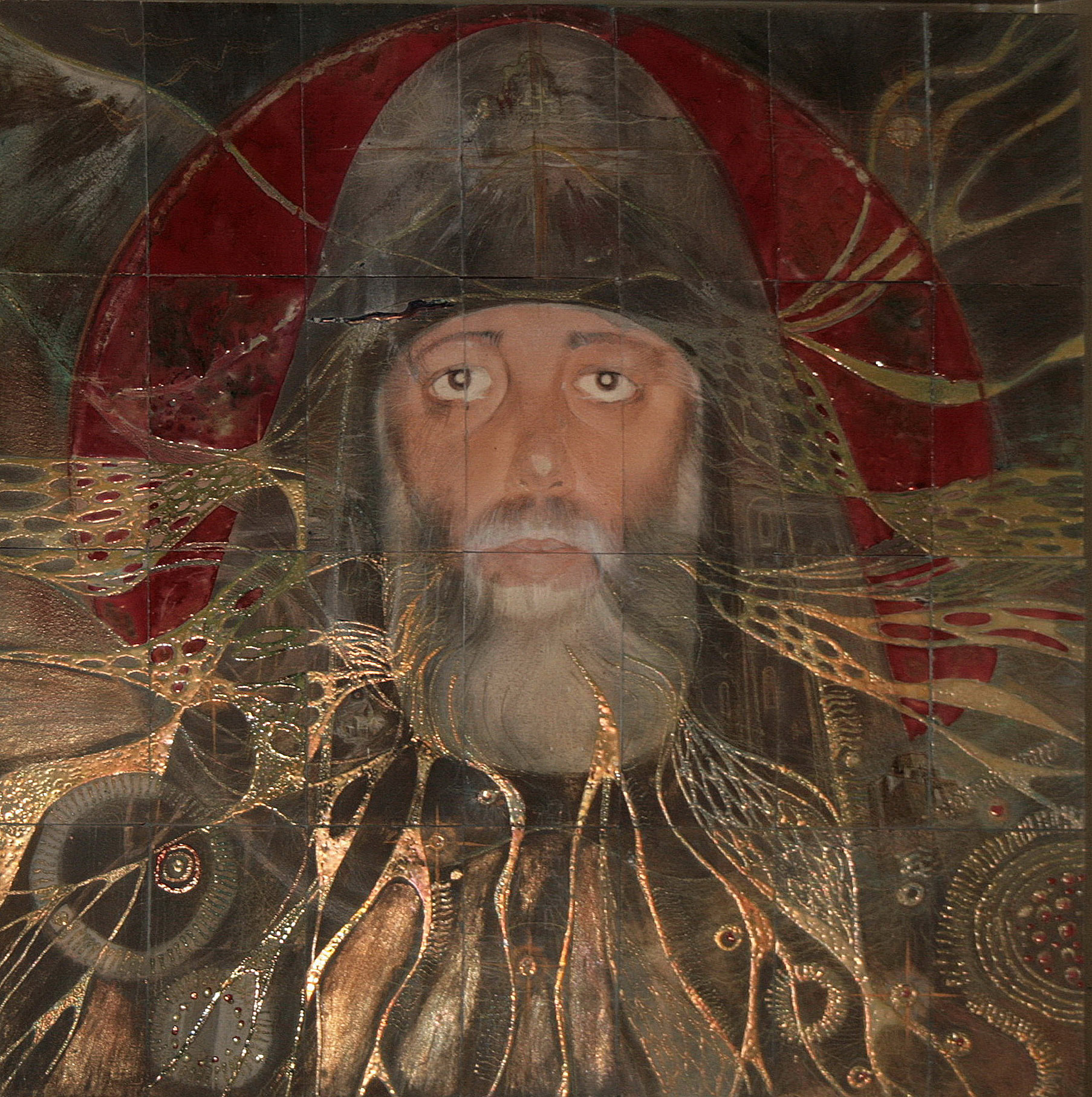 Портрет Католикоса-Патріарха Грузії Іллі ІІ. 1978 р, керамічне панно. Портрет Католикоса-Патріарха Грузії Іллі ІІ. 1978 р, керамічне панно.