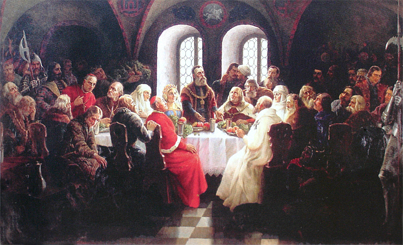 Вітовт Великий на конгресі у Луцьку. Картина Йонаса Мацкявічуса, 1934 р.