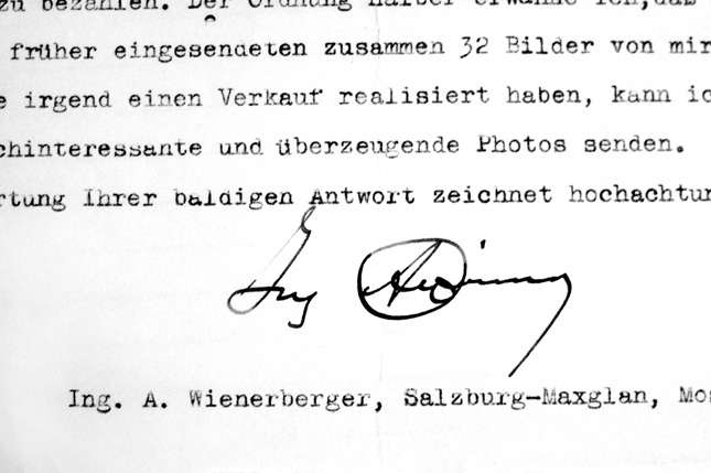 Автограф свидетеля Голодомора зальцбургского инженера Александра Винербергера Автограф свидетеля Голодомора зальцбургского инженера Александра Винербергера