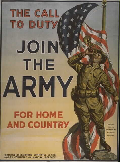 Американський агітаційний плакат, 1917 р. Американський агітаційний плакат, 1917 р.