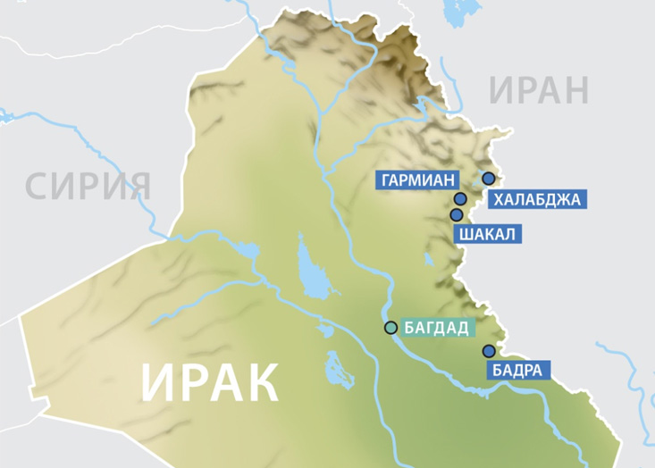 Место расположения нефтяных месторождений, к разработке которых привлечена российская компания 