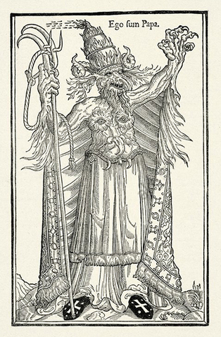 «Летючий листок»: Зразок антикатолицькоъ пропаганди лютеран – «Я – папа!»