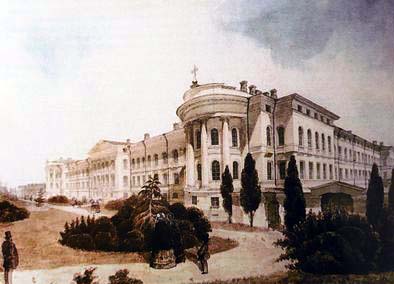 Михайло Сажин. Університет св. Володимира. 1840-ті рр. Як бачимо, будівля ще не червона