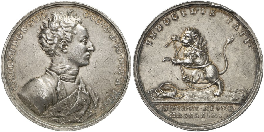 Риксдалер 1718 г., посвященный памяти Карла XII
