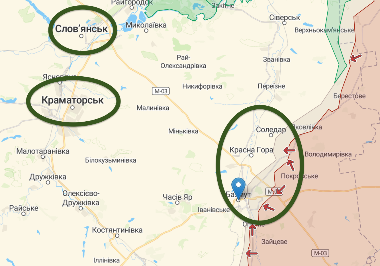 Ситуация на Донбассе — для чего россиянам Бахмут и Солерад, карта — новости Украины