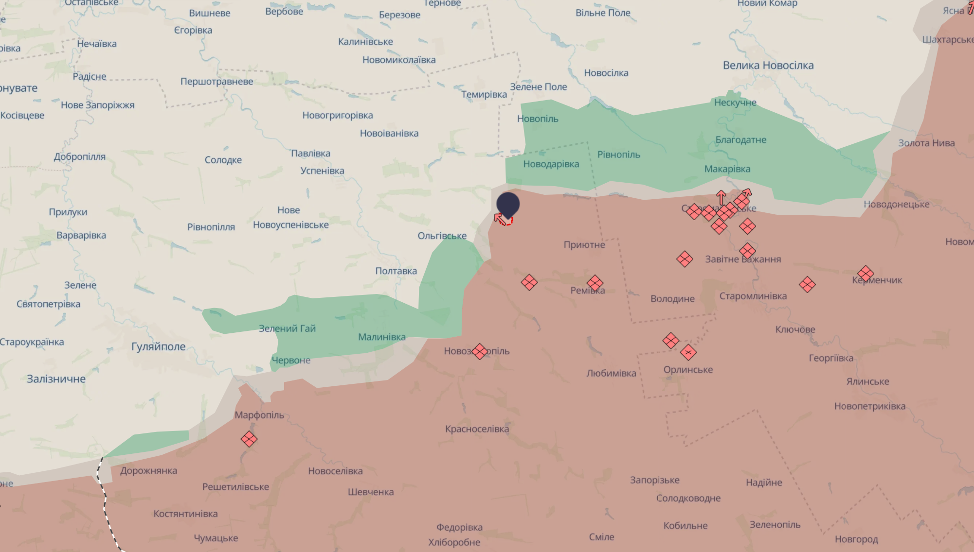 Наступальних угруповань Росії на півдні немає. У Левадному все ще тривають стабзаходи — спікер військ