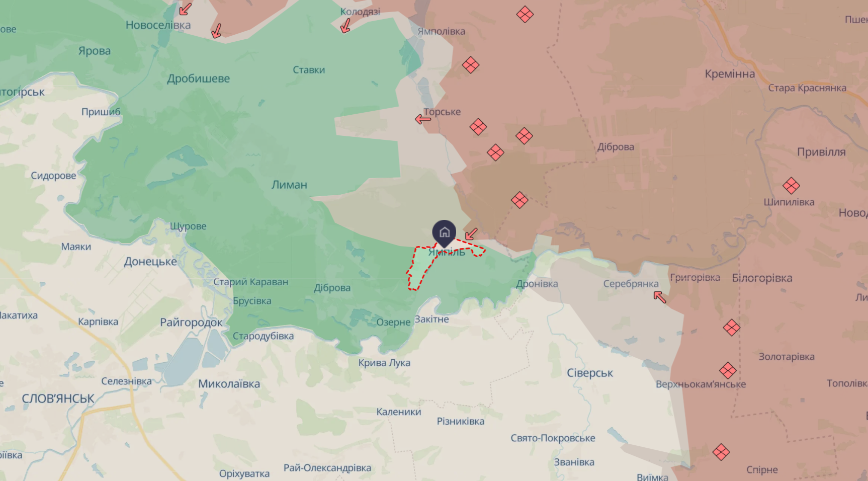 Орієнтовна карта бойових дій від DeepState станом 23:41 5 листопада