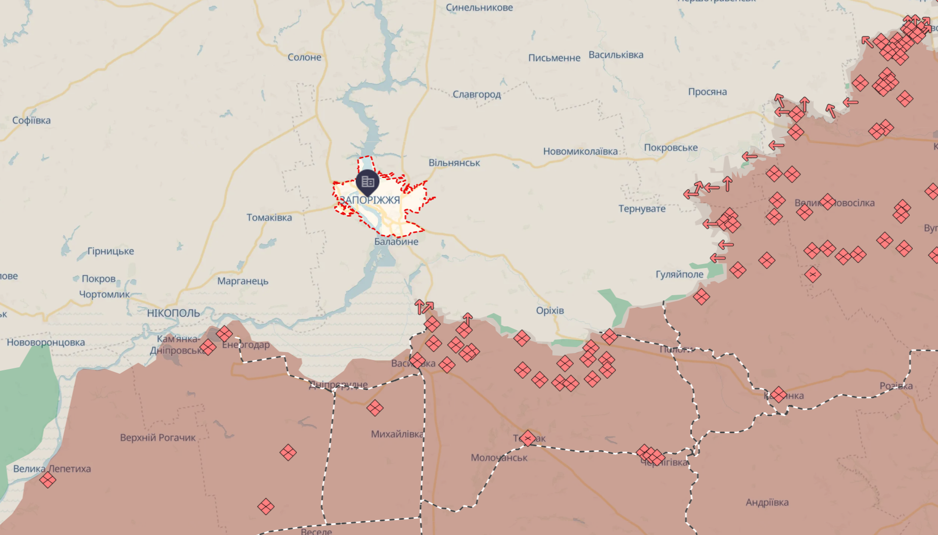 Ориентировочная карта боевых действий от DeepState по состоянию на 23:37 6 ноября