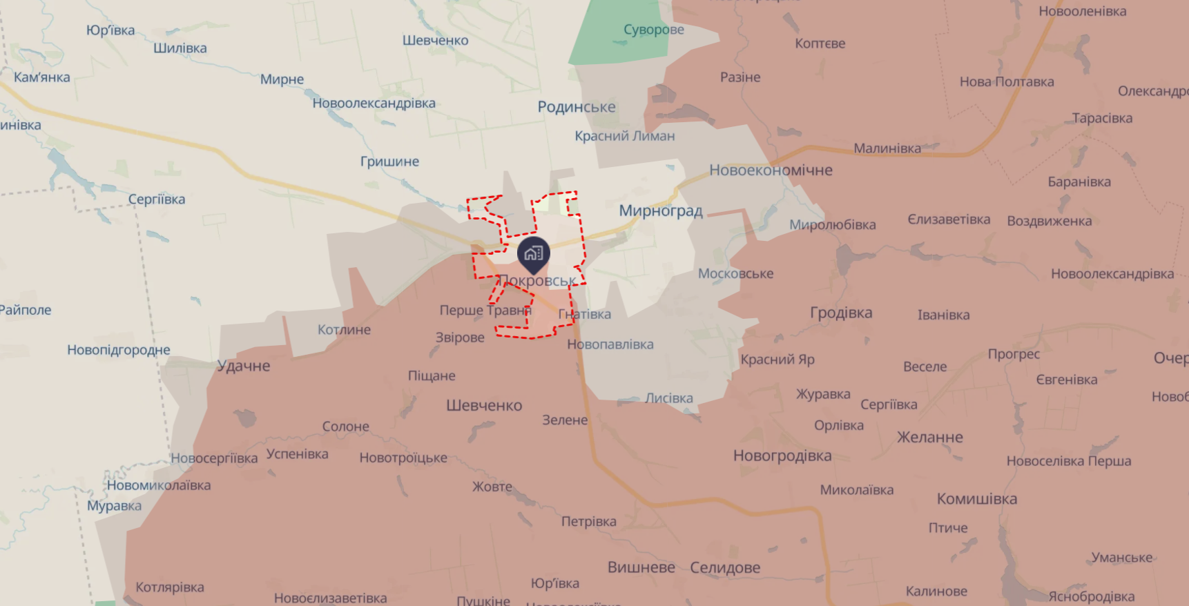 Орієнтовна карта бойових дій від DeepState станом 22:43 28 листопада