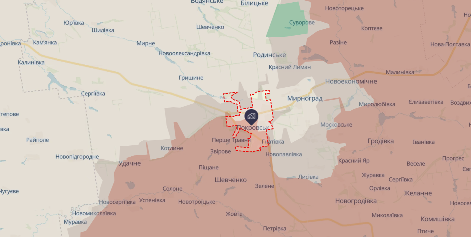 Орієнтовна карта бойових дій від DeepState станом 23:09 30 листопада