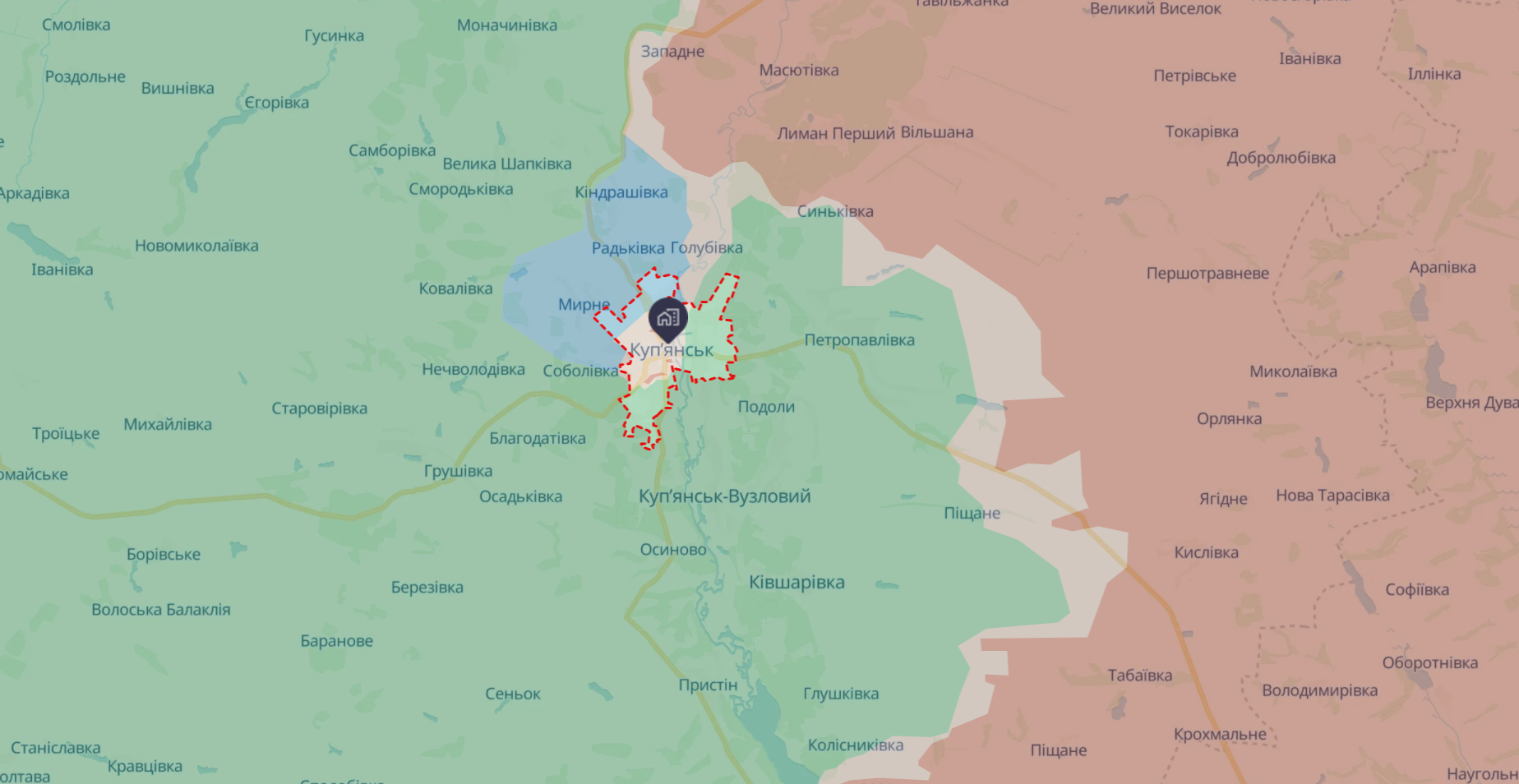 Ориентировочная карта боевых действий от DeepState по состоянию на 18:49 16 декабря