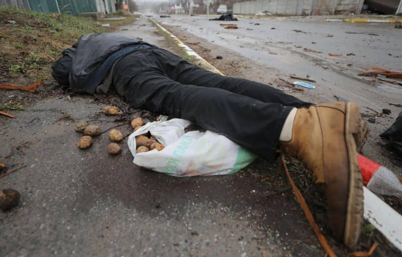 Буча. Вулиця Яблунська, фото зроблене на початку квітня, після звільнення міста від окупантів