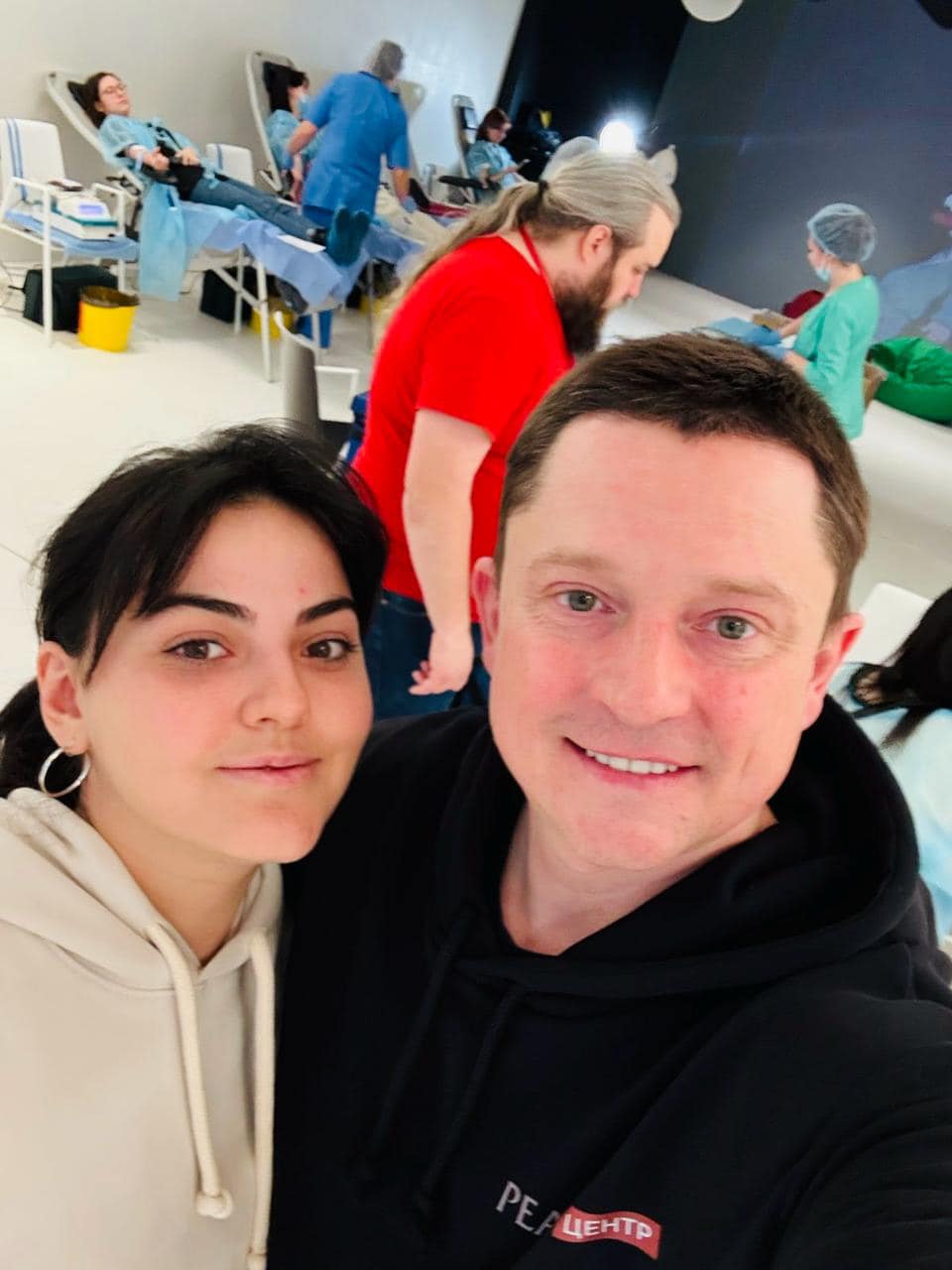 Начмед батальона «Волки Да Винчи» Алина Михайлова и Олесь Довгий