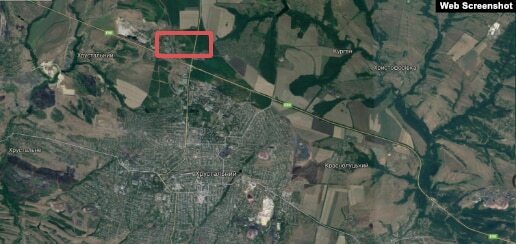 Место хранения артиллерии к северу от Хрустального