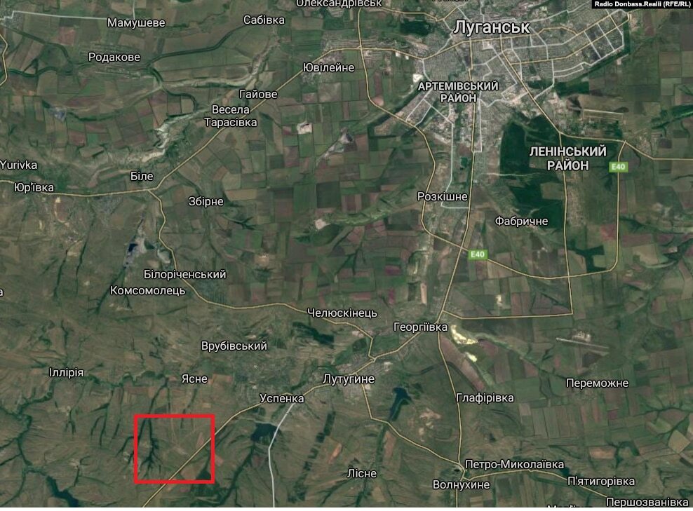 Размещение техники (выделенное красным) в отношении других населенных пунктов