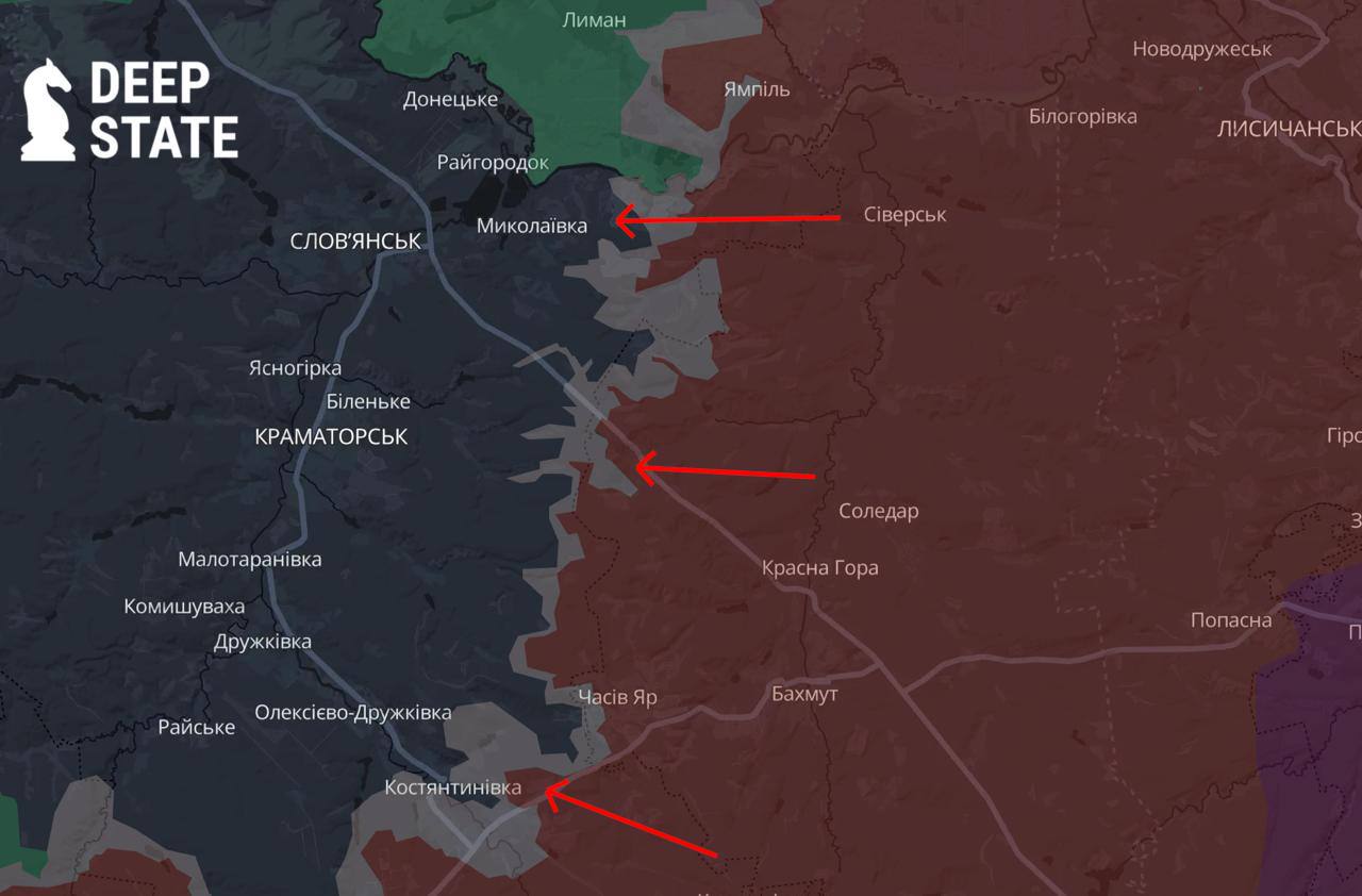 Орієнтовна карта бойових дій на 25 серпня о 15:50/DeepStateMap