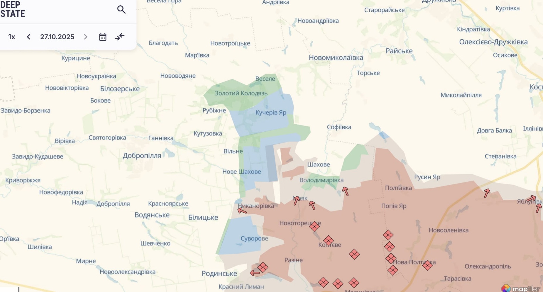 Орієнтовна карта бойових дій станом на 28 жовтня о 12:34 Орієнтовна карта бойових дій станом на 28 жовтня о 12:34