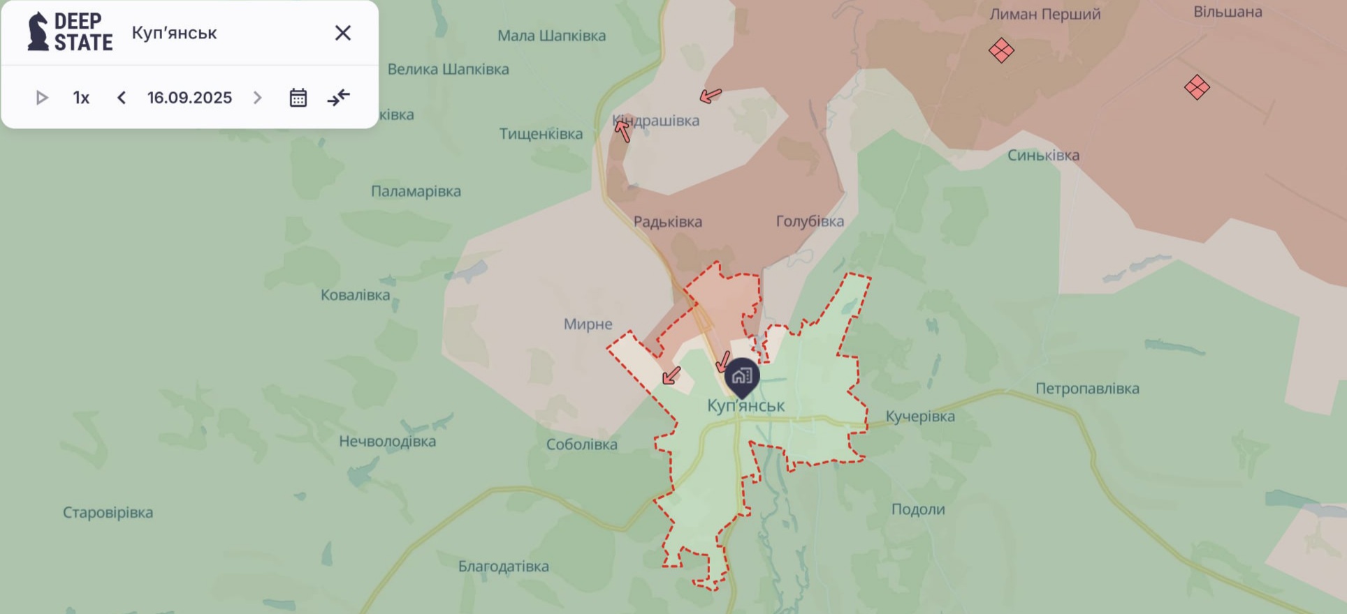 Ориентировочная карта боевых действий на 17 сентября в 10:10/DeepStateMap Ориентировочная карта боевых действий на 17 сентября в 10:10/DeepStateMap