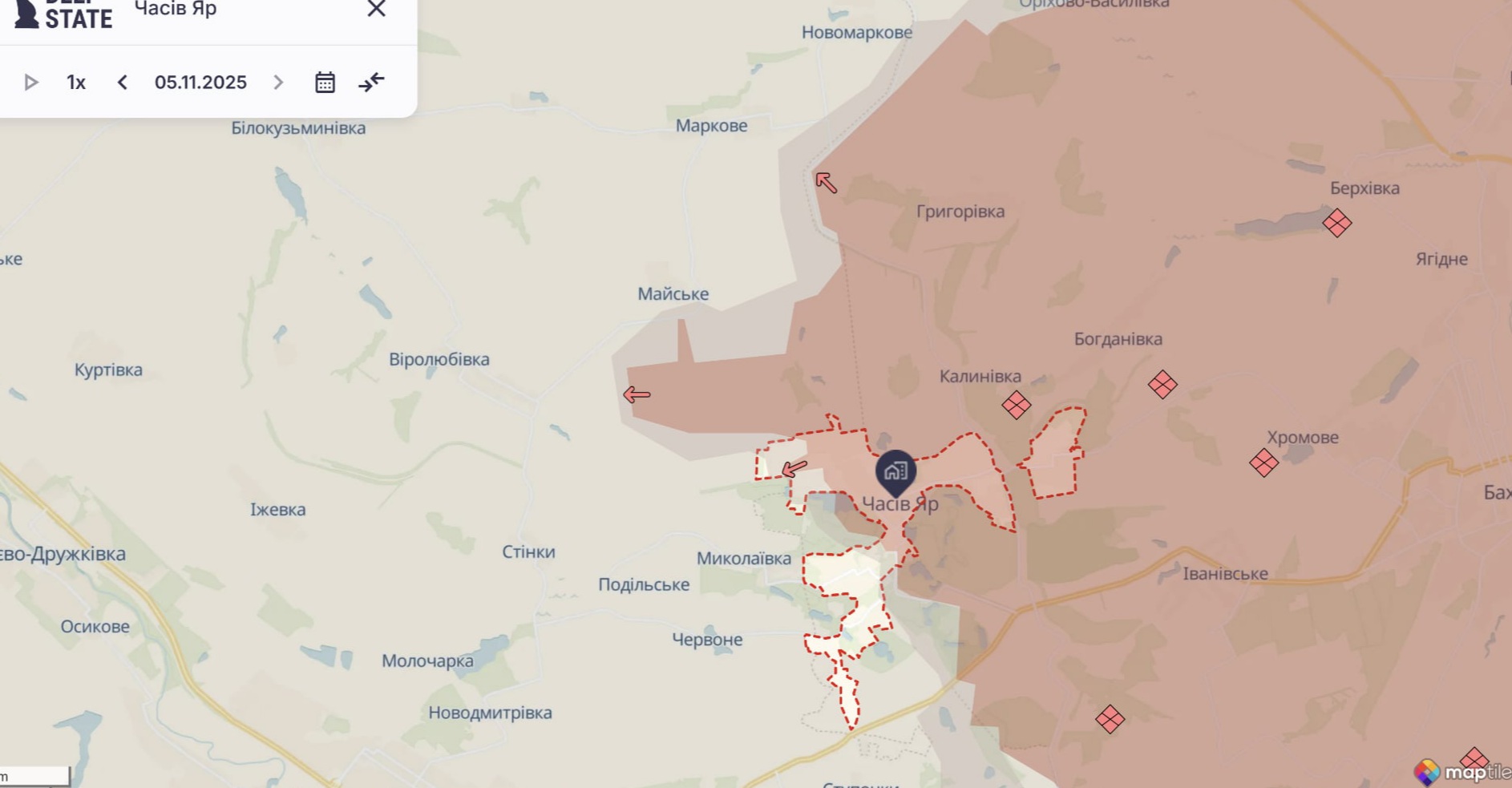 Ориентировочная карта боевых действий по состоянию на 5 ноября в 23:41/DeepStateMap Ориентировочная карта боевых действий по состоянию на 5 ноября в 23:41/DeepStateMap