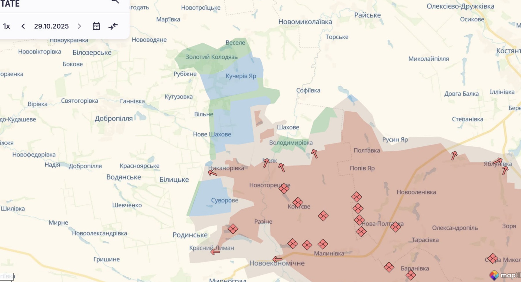 Орієнтовна карта бойових дій станом на 30 жовтня о 09:21 / DeepStateMap Орієнтовна карта бойових дій станом на 30 жовтня о 09:21 / DeepStateMap