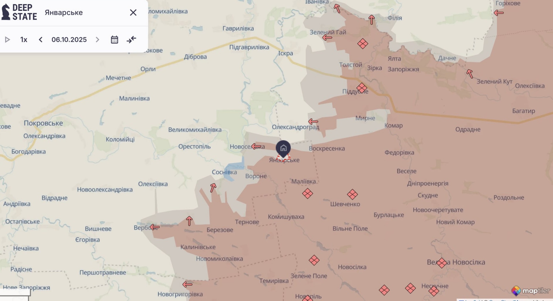 Орієнтовна карта бойових дій станом на 7 жовтня о 12:20 / DeepStateMap
