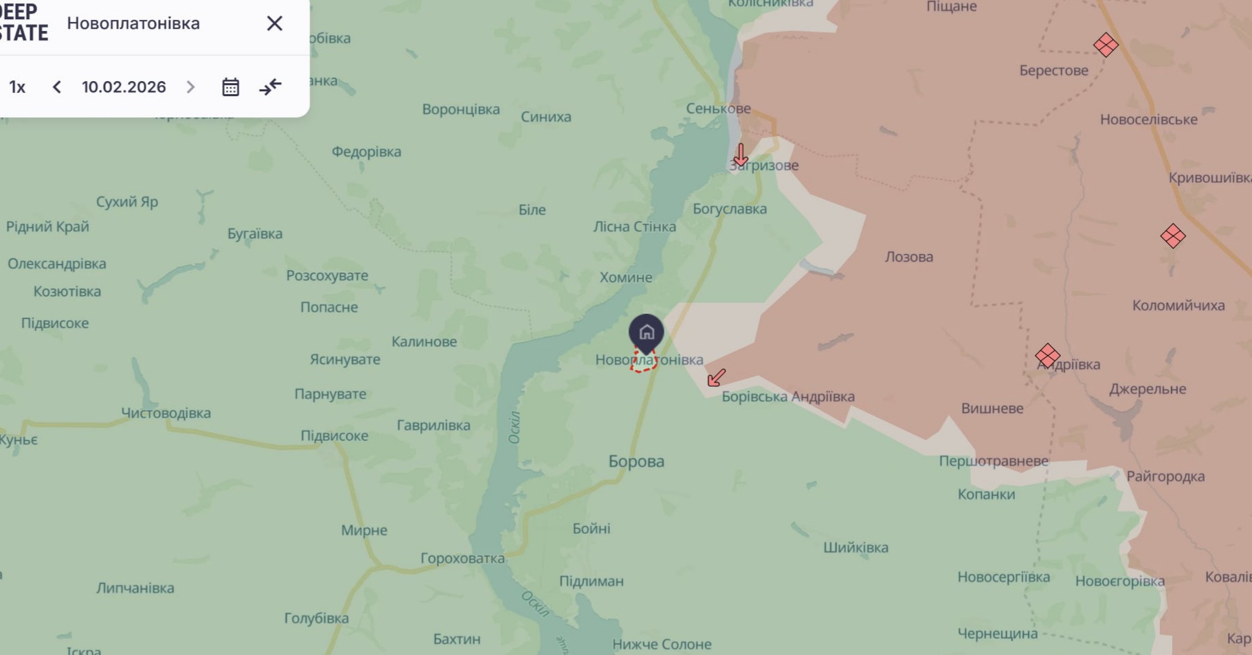 Ориентировочная карта боевых действий на 10 февраля в 22:38/DeepStateMap Ориентировочная карта боевых действий на 10 февраля в 22:38/DeepStateMap