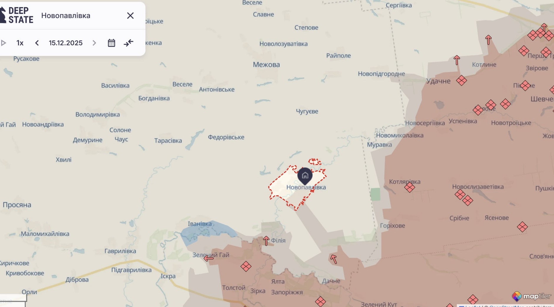 Ориентировочная карта боевых действий на 15 декабря в 22:50/DeepStateMap Ориентировочная карта боевых действий на 15 декабря в 22:50/DeepStateMap