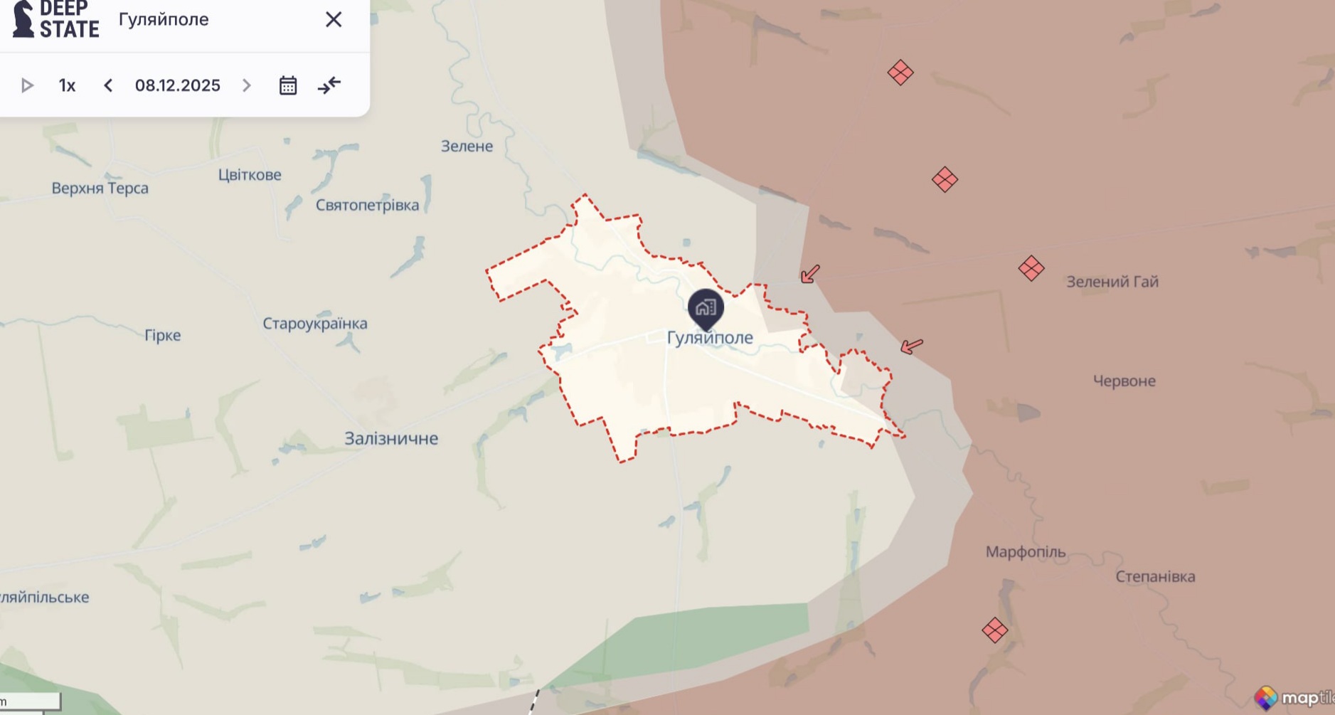Ориентировочная карта боевых действий на 8 декабря в 21:05/DeepStateMap Ориентировочная карта боевых действий на 8 декабря в 21:05/DeepStateMap