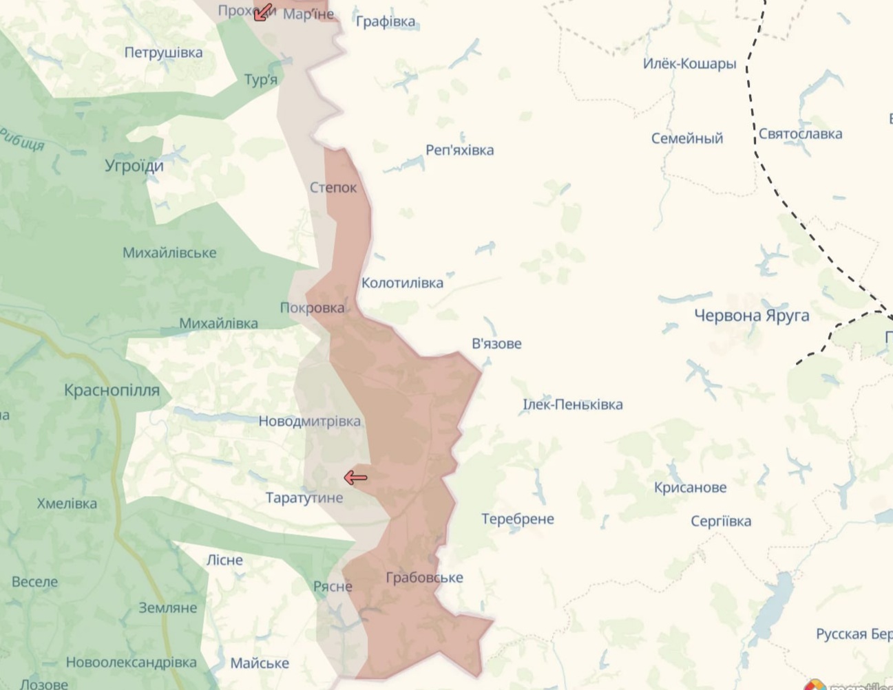Орієнтовна карта бойових дій на 22 червня о 17:01/DeepStateMap