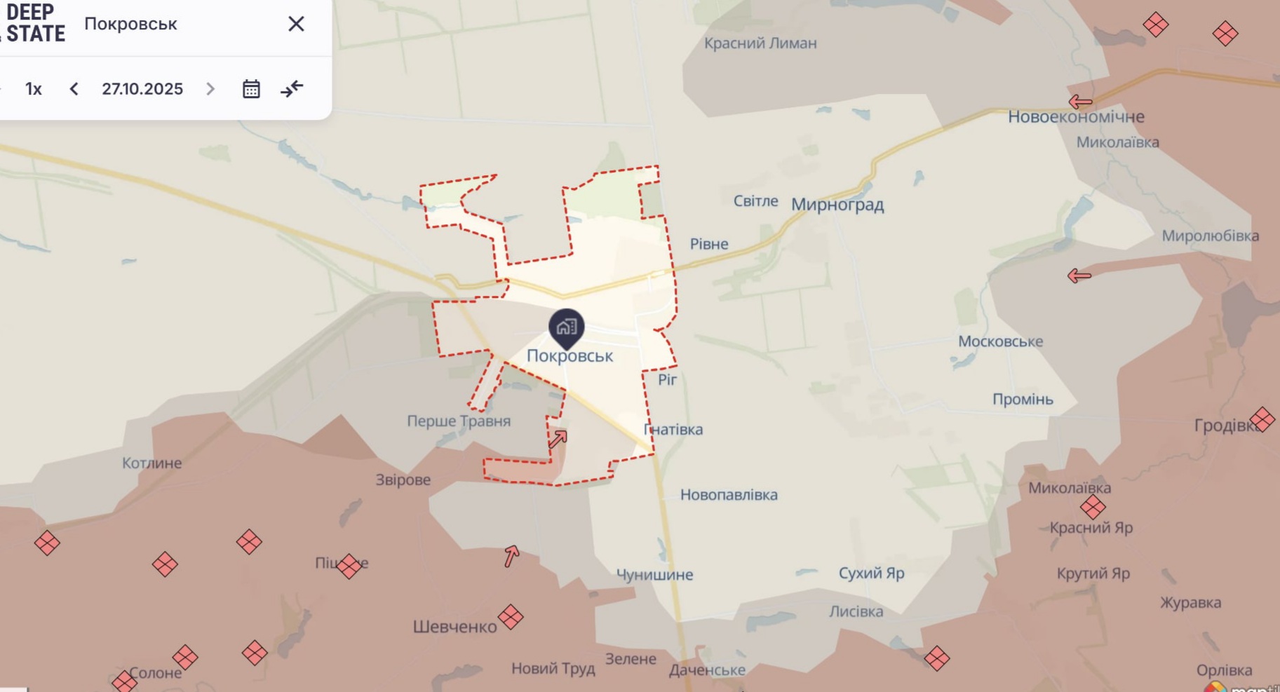 Орієнтовна карта бойових дій станом на 28 жовтня о 14:50 / DeepStateMap Орієнтовна карта бойових дій станом на 28 жовтня о 14:50 / DeepStateMap