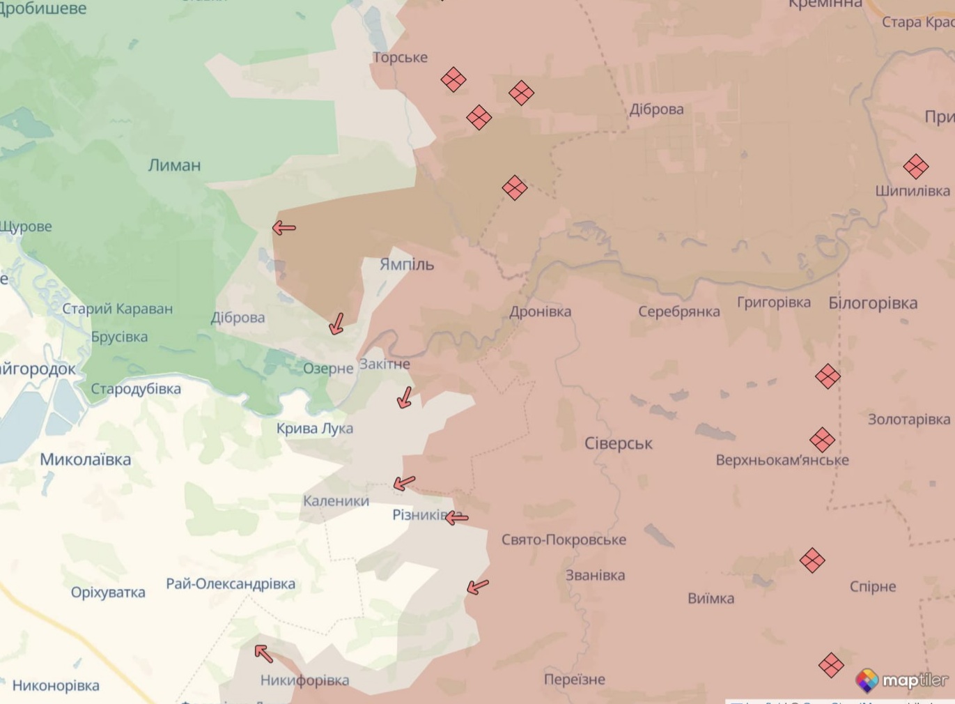 Орієнтовна карта бойових дій на 20 квітня о 23:09/DeepStateMap