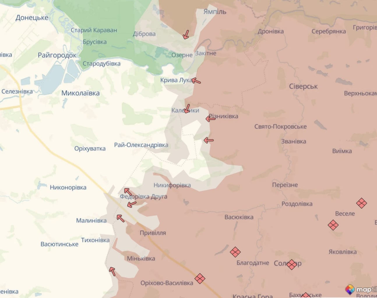 Ориентировочная карта боевых действий по состоянию на 23 июня в 14:54 / DeepStateMap