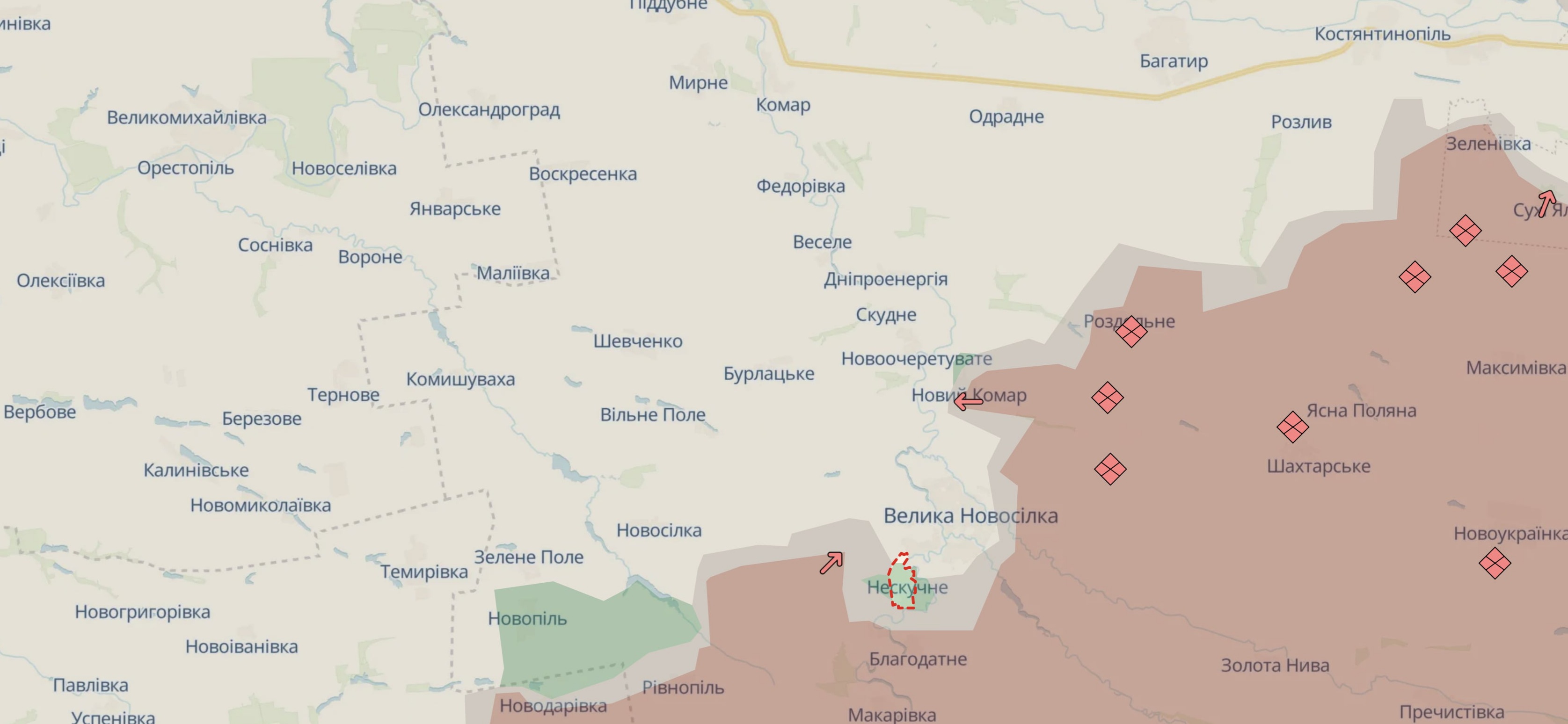 Біля Великої Новосілки росіяни намагаються перерізати логістику укранських військових