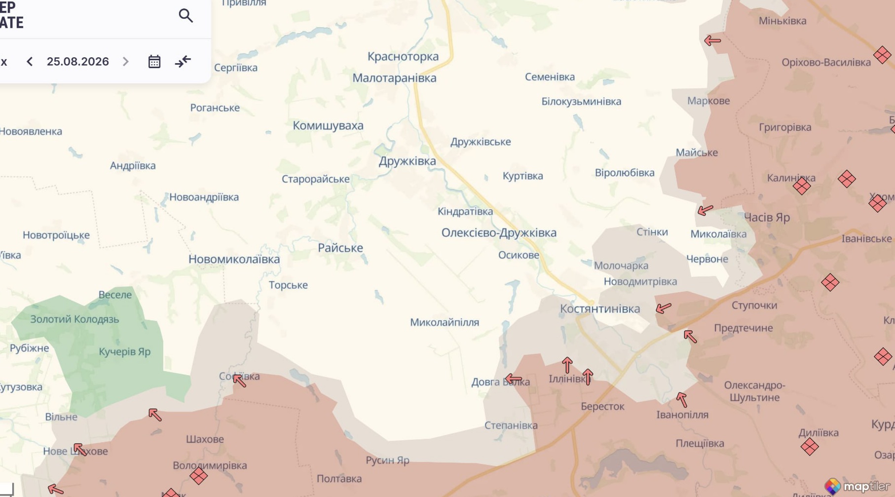 Ориентировочная карта боевых действий на 25 августа в 15:50/DeepStateMap Ориентировочная карта боевых действий на 25 августа в 15:50/DeepStateMap
