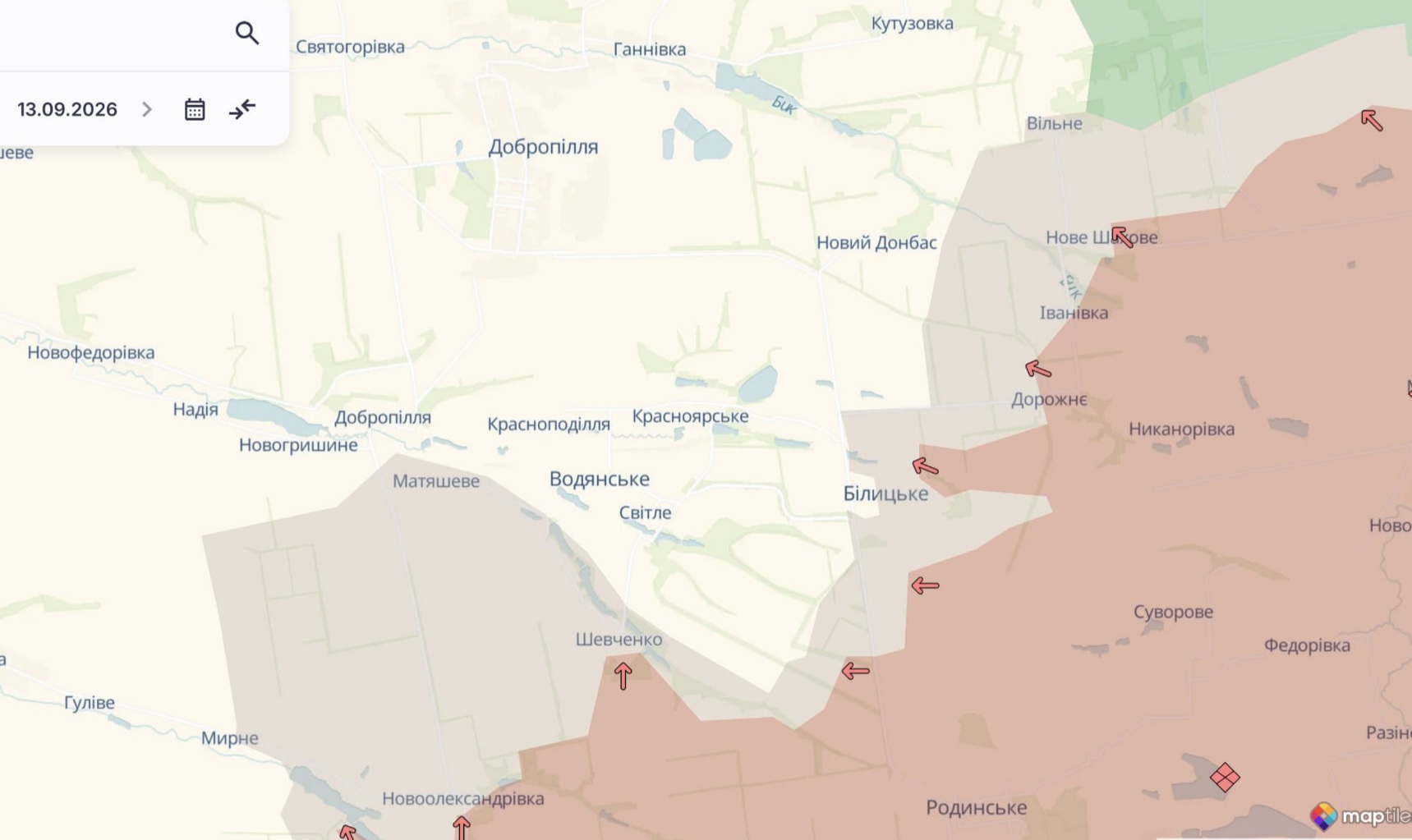 Орієнтовна карта бойових дій на 13 вересня о 17:06/DeepStateMap