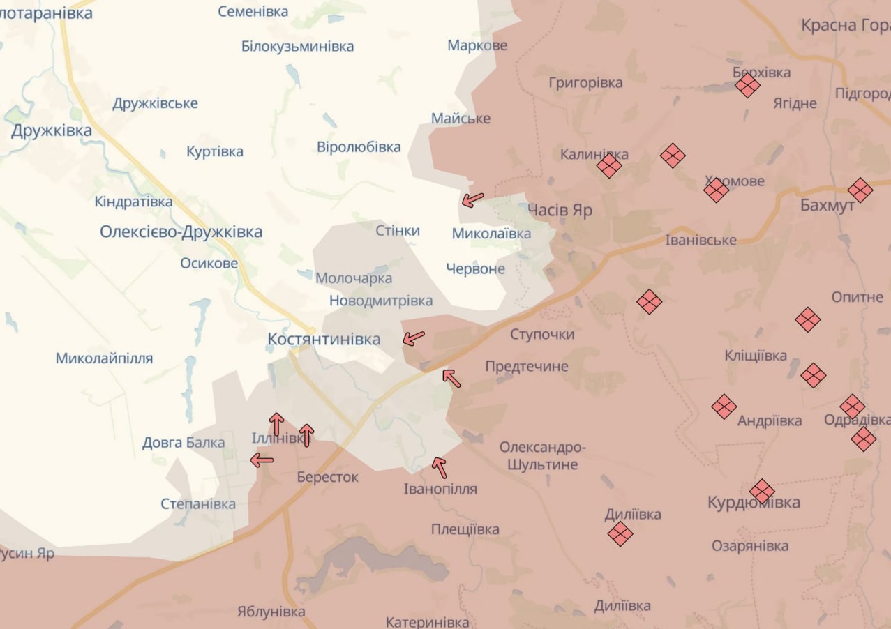 Орієнтовна карта бойових дій на 7 серпня о 22:31/DeepStateMap